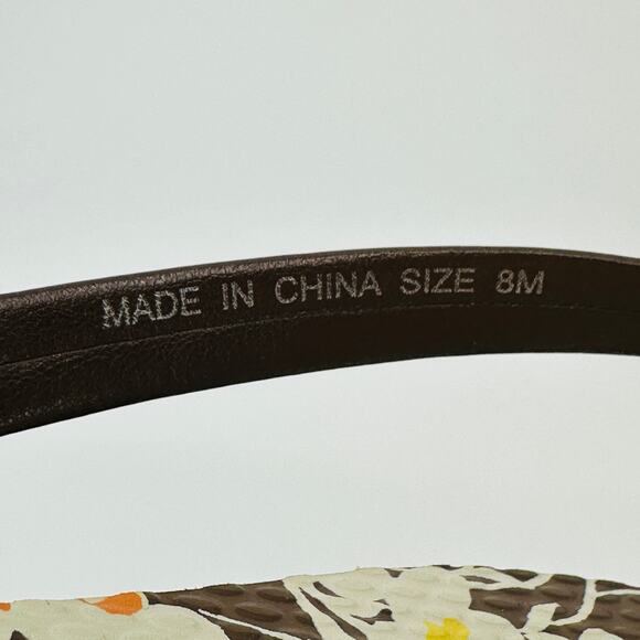 Tory Burch Women's Soho Reverie Walnut Brown Floral Flat Flip Flops 81071 Size 8 - Picture 14 of 14